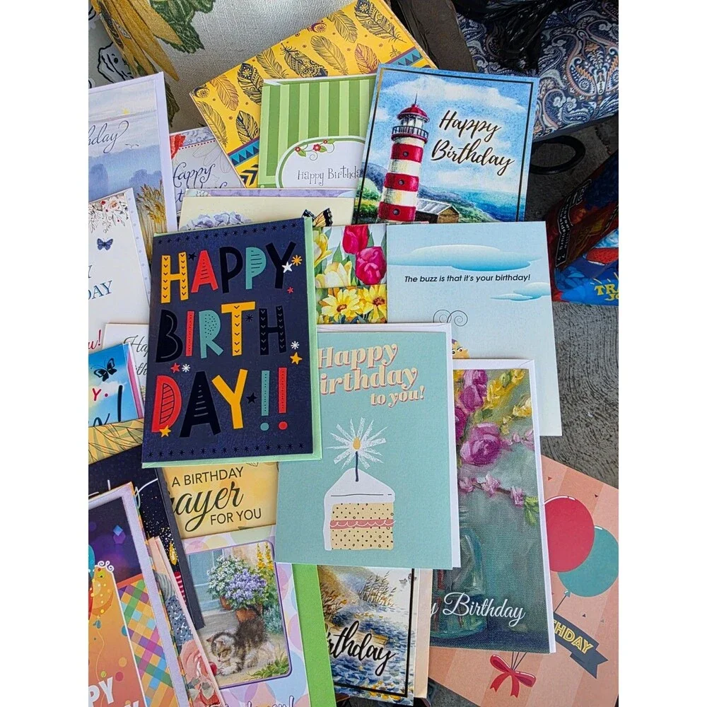 Mega Lot of 120 Greeting Cards All-Occasion Birthday Holiday Sympathy Envelopes